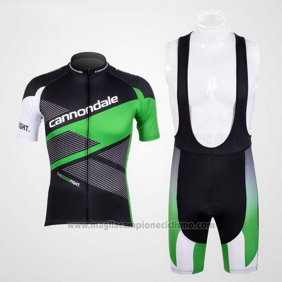 2012 Abbigliamento Ciclismo Cannondale Nero e Verde Manica Corta e Salopette